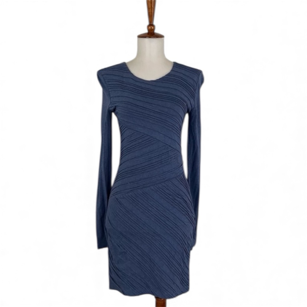 Torn Ronny Kobo Dress Women’s S Long‎ Sleeve Crew Neck Mini Sheath Bodycon